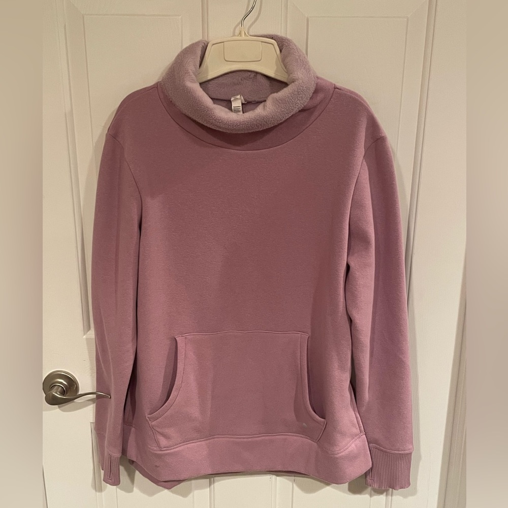 APANA Women’s sz M fleece lined turtleneck SWEATSHIRT GUC BA3
